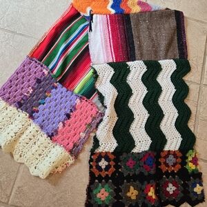 Upcycled Blanket Patch Scarf Winter Handmade Dont Throw It Out